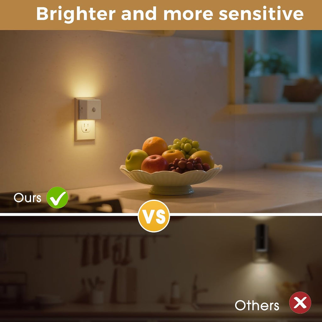 L LOHAS LED Night Light, Plug in Night Light with Motion Sensor and Dusk to Dawn Sensor,[2-Pack] Brightness Adjustable,3000K Soft White…