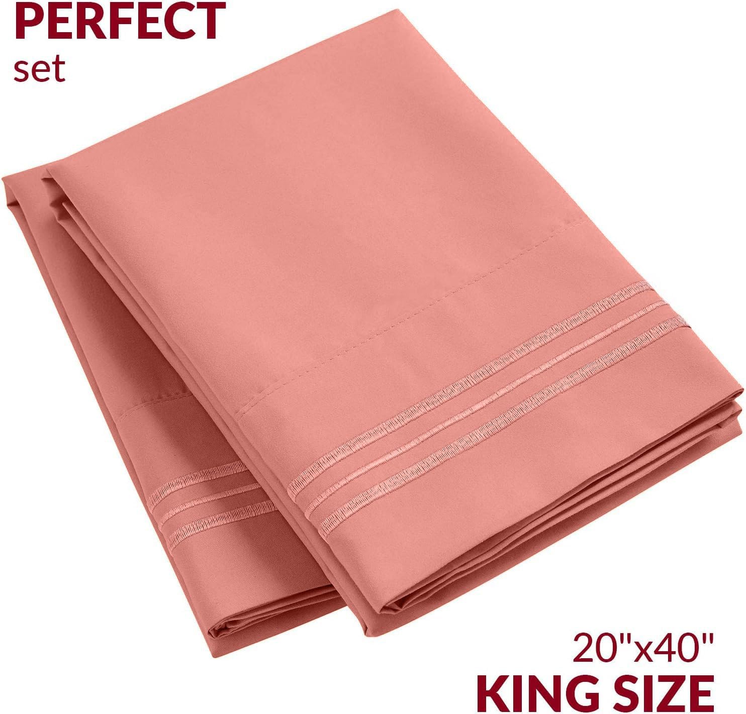 Mellanni Pillow Cases - Luxury, Extra Soft, Cooling Pillow Covers - 2 PC Iconic Collection Pillowcases - Envelope Closure (King 20" x 40",…