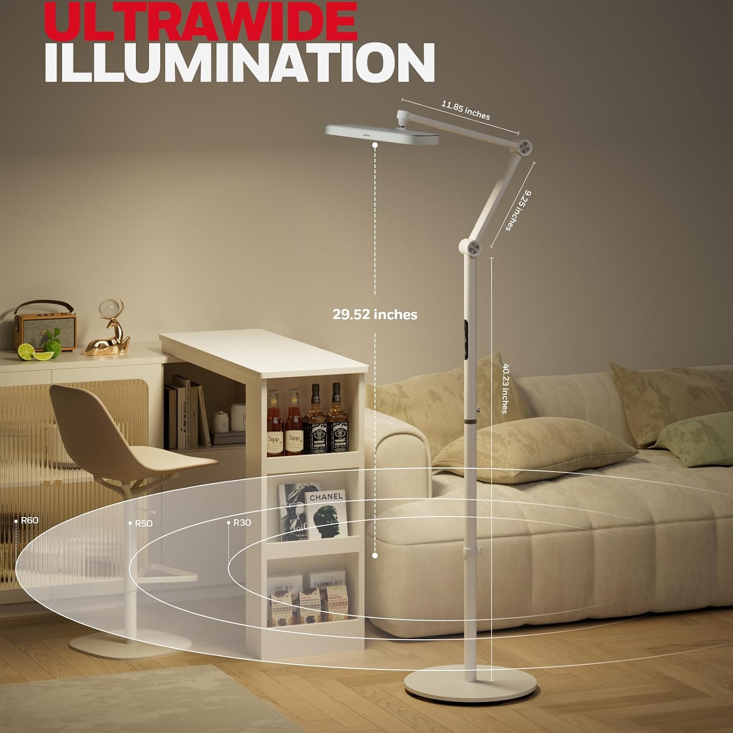 HoneywellAirComfort Honeywell LED Floor Lamp Mordern - 05D01 SunturaluxTM Dimmable Floor Lamp for Living Room Standing Lamp, Eye-Caring Stan…