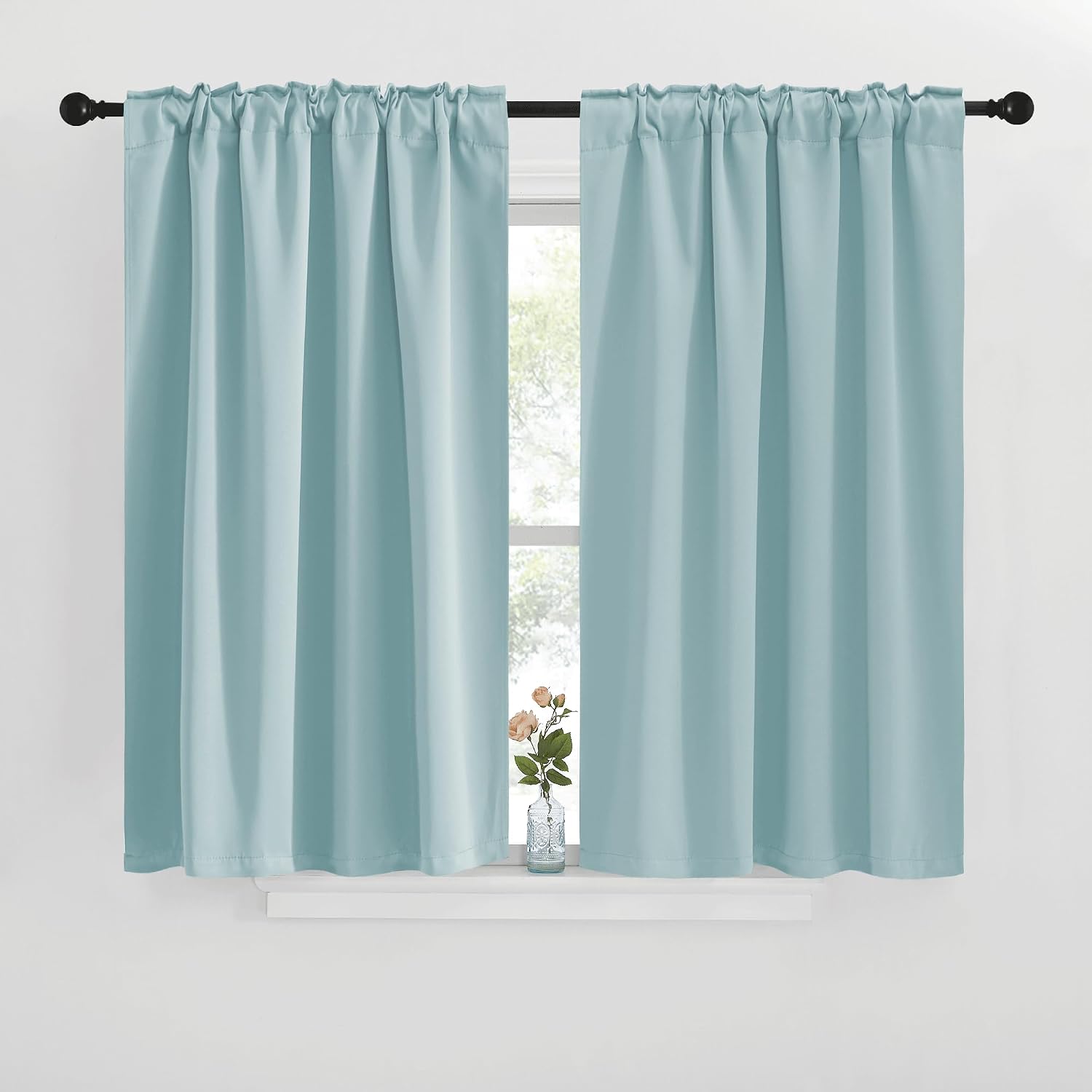 NICETOWN Blackout Window Curtains for Camper - (Sky Blue Color) 42x40 Inch, 2 Panels Set, Thermal Insulated Room Darkening Blackout…
