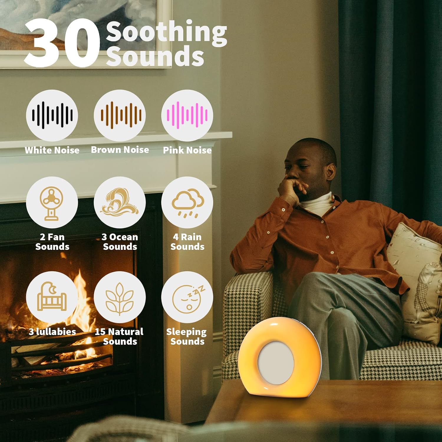 DailyBody Sound Machine White Noise Machine with 30 Soothing Sounds 12 Colors Night Light 36 Levels Volume 5 Timers & Memory Function Effec…
