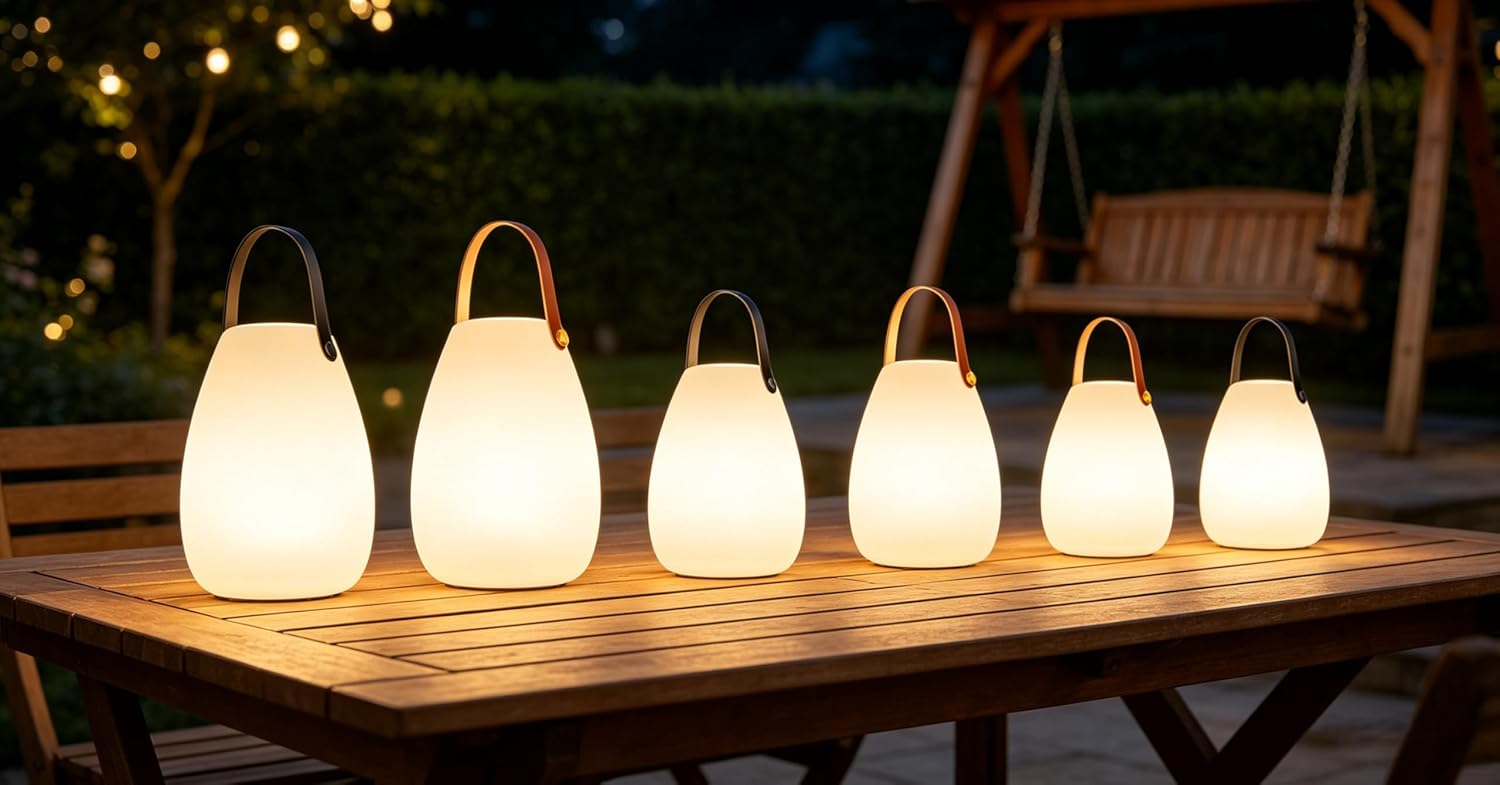 uuffoo Rechargeable Portable Table Lamp, Cordless RGB Lantern with Remote, Decorative LED Night Light, IP44 Waterproof Indoor Outdoor…