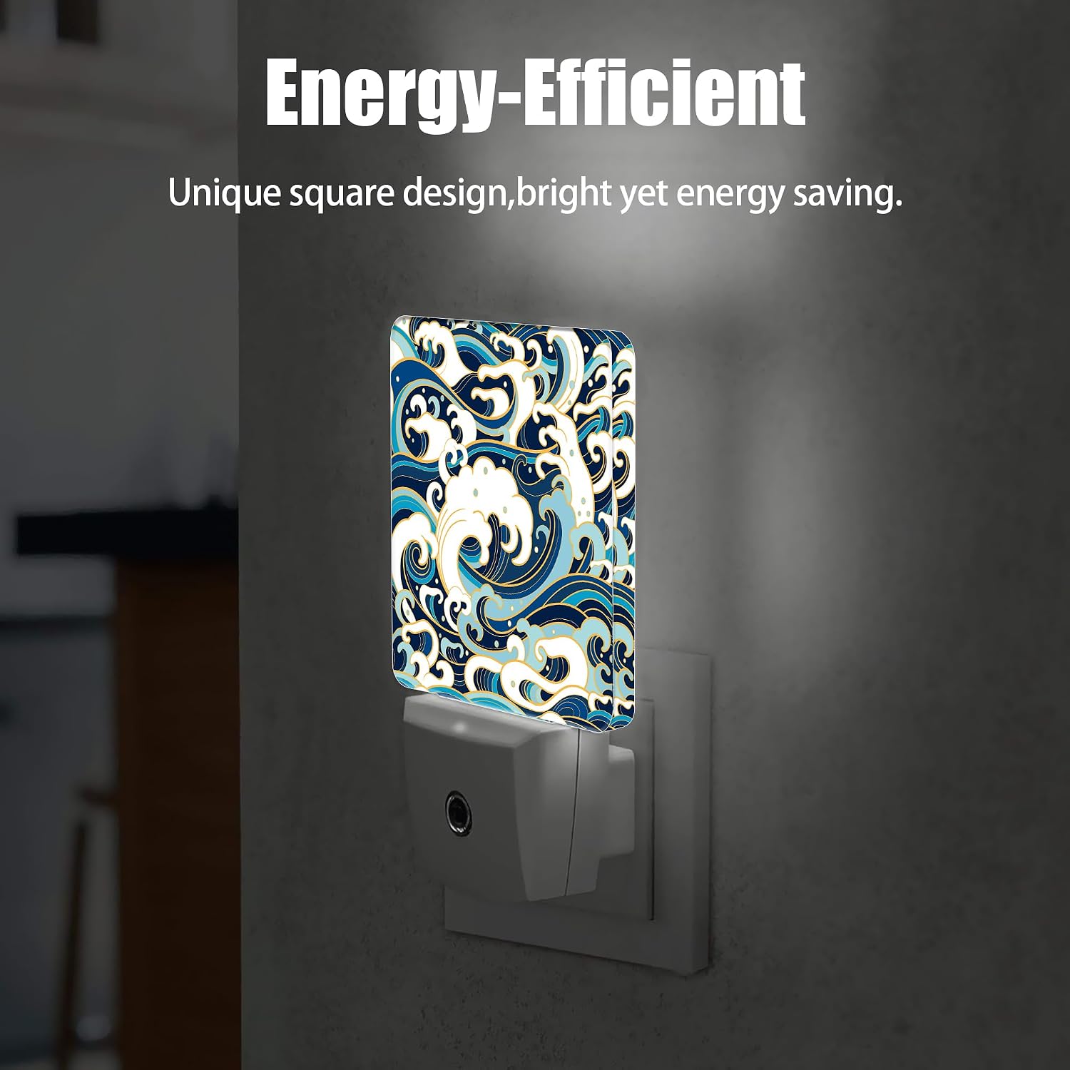 Vintage Sea Waves Dusk to Dawn Night Light, Auto Sensor Lamp Home Indoor Stairway Kitchen Corridor, Night Lights Plug into Wall Decor…