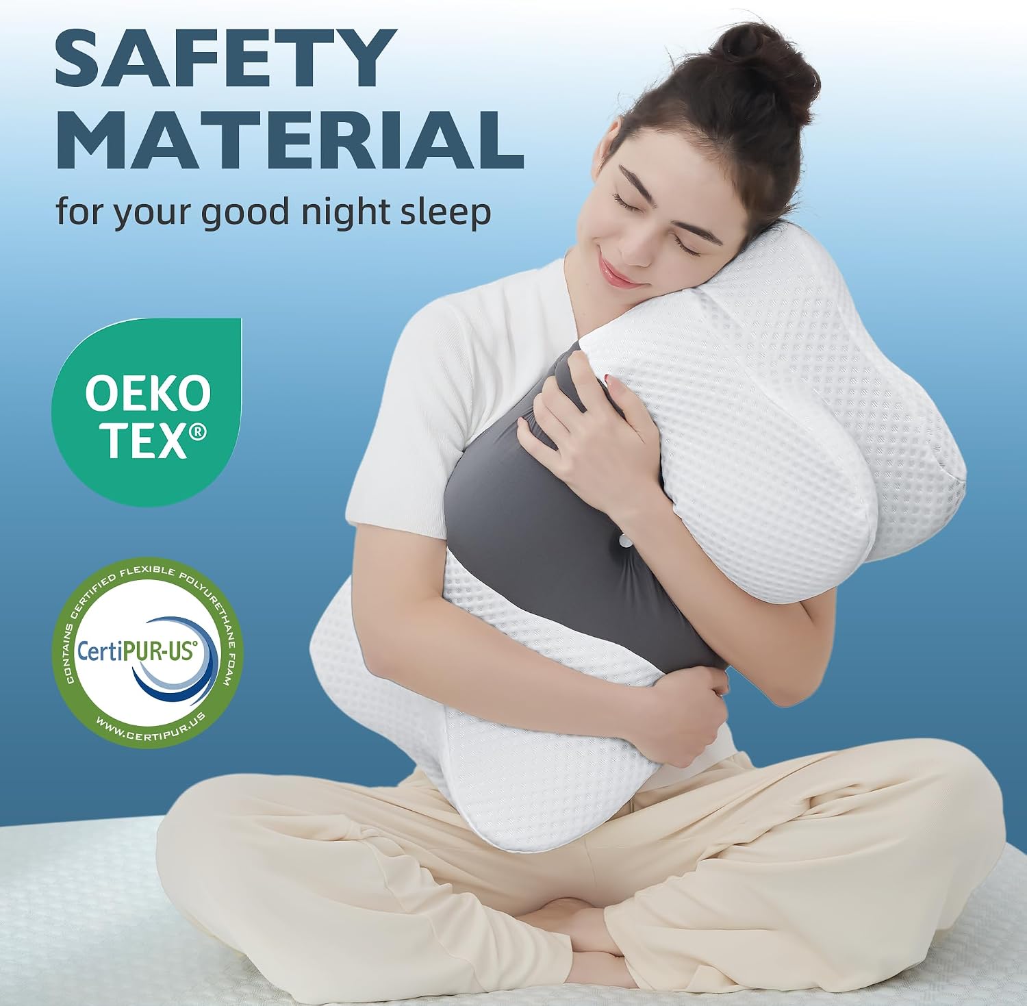 OrcalicRoomFurniture Cervical Neck Pillow for, Ergonomic Memory Foam Pillow for Sleeping, Orthopedic Bed Pillow Neck Support Pillow, Conto…