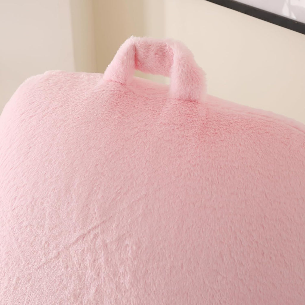 Pajeo Large Plush Backrest Pillow for Sitting in Bed, Faux Fur Sitting Pillow with Support Arms, Oeko-TEX Certified Aesthetic Lounging Pillow…