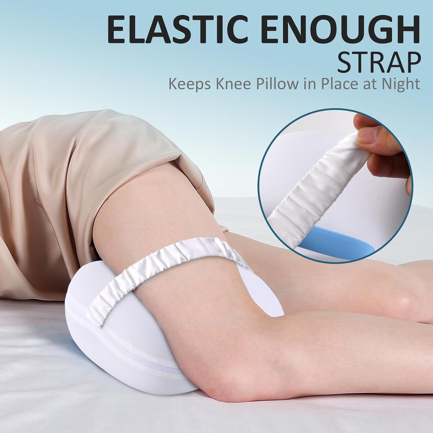 beslovo Side Sleeper Knee Pillow, Memory Foam Leg Pillow, Ergonomic Between Leg Pillow Eases Back Hip Pain, Spine Alignment Sciatica Relief…