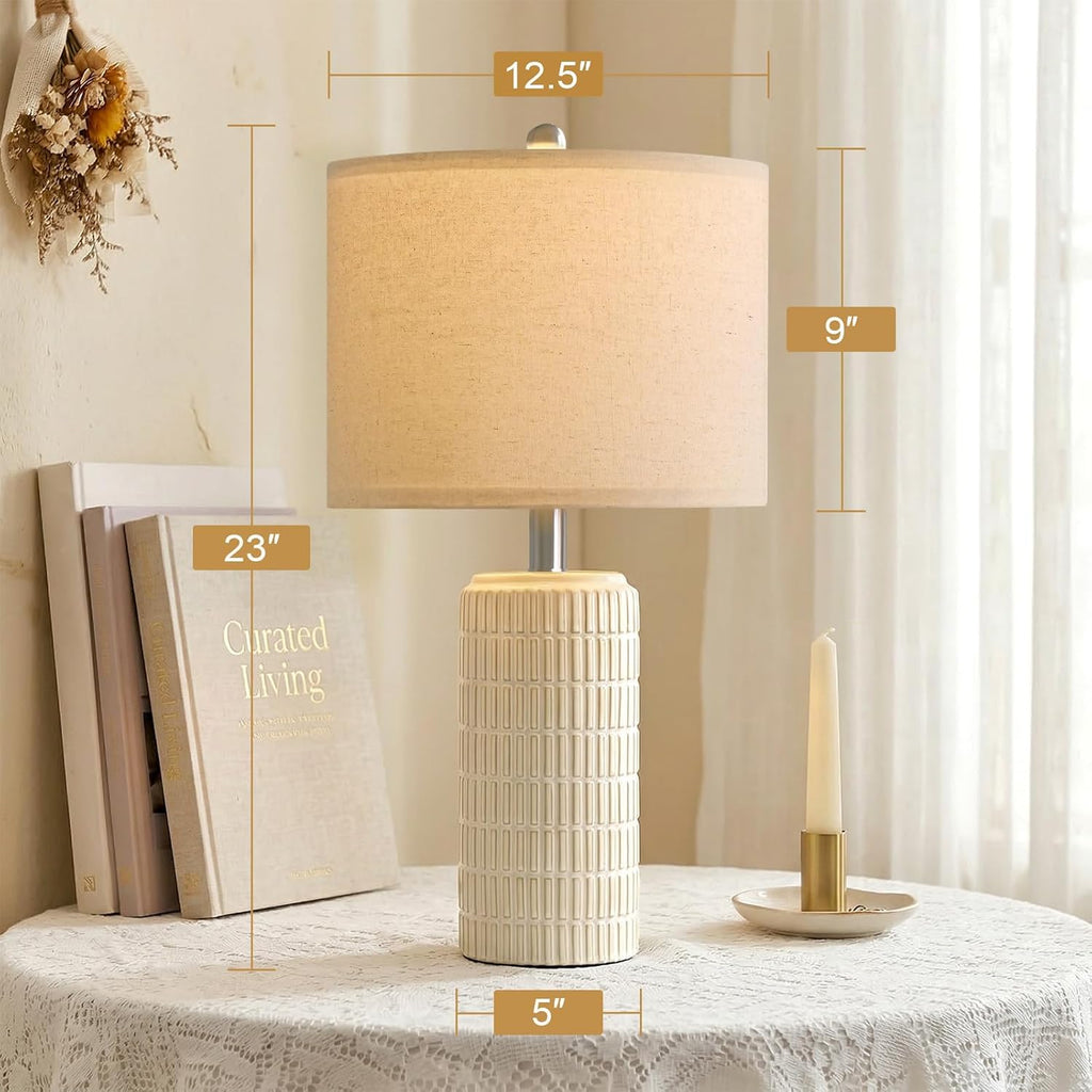PoKat 23'' Dimmable Table Lamps with Remote for Living Room, Modern Stepless Adjustable Bedside Lamps Set of 2 for Bedroom, Nightstand…