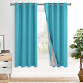 Xwzo Full Shading Blackout Curtains 72 Inches Length - Heat and Light Blocking Ring Top Window Drapes with Black Liner Backing for Bedroom…