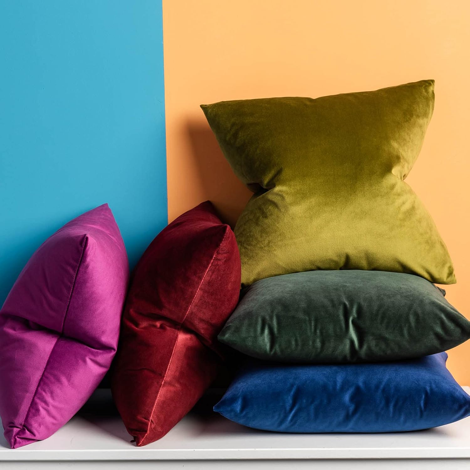 JUSPURBET Decorative Pillow Covers Set of 2 Velvet Throw Pillow Covers for Couch Sofa Bed Soft Lumbar Cushion Covers with Hidden Zipper…