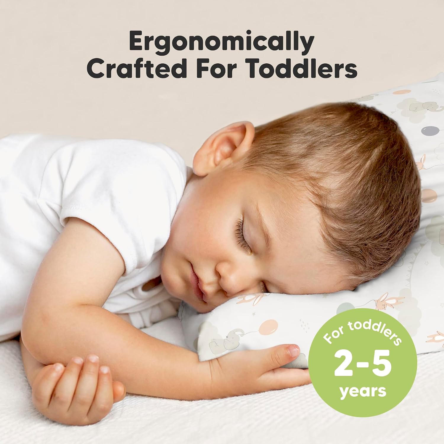 Toddler Pillow with Pillowcase - 13x18 My Little Dreamy Kids Travel Bed Pillows for Sleeping, Organic Cotton Small Pillowcase, Soft &…