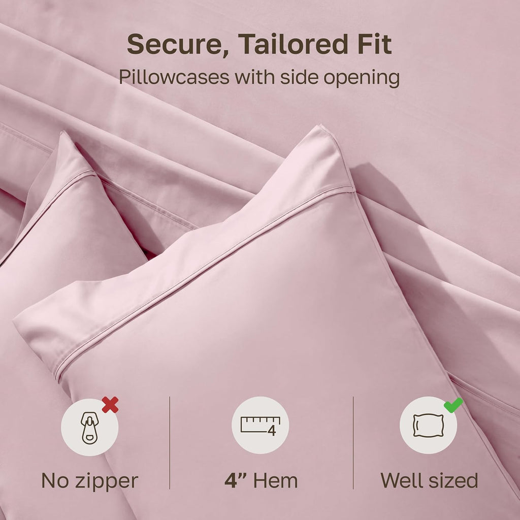 CaliforniaDesignDen California Design Den Standard Queen Size Pillowcase Set - 400 Thread Count, 100% Cotton Sateen, Set of 2 Pillow Covers…