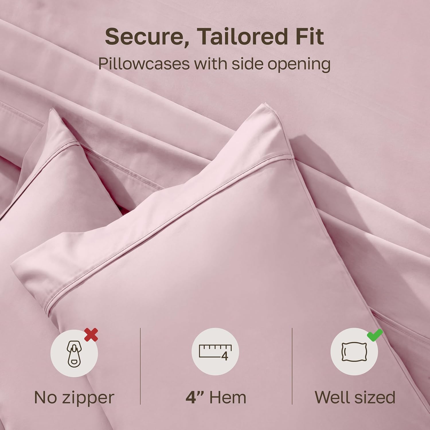 CaliforniaDesignDen California Design Den Standard Queen Size Pillowcase Set - 400 Thread Count, 100% Cotton Sateen, Set of 2 Pillow Covers…
