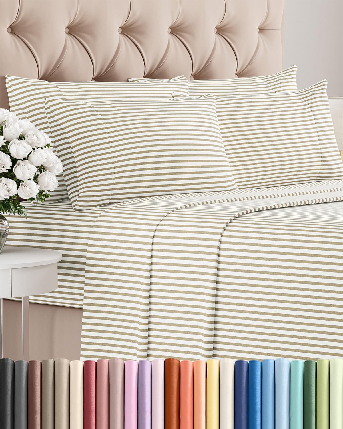 Queen 6 Piece Sheet Set - Comfy, Breathable & Cooling - Soft Hotel Luxury Bedding for Women, Men, Kids, Teens and Children - 1 Flat & 1…