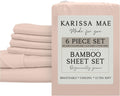 KARISSA MAE 6 Piece Pure Viscose from Bamboo King Size Sheet Set | 100% FSC Certified | Luxuriously Soft | Cooling | 18" Deep Pocket…