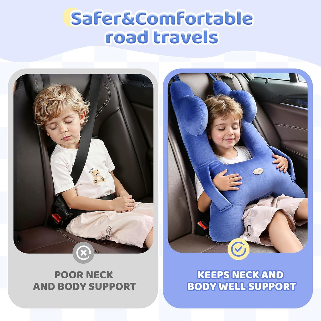 FLORICH Kids Travel Pillow, Car Sleeping Travel Pillow for Kids, Washable H-Shaped Pillow for Adults and Children to Support Head and…