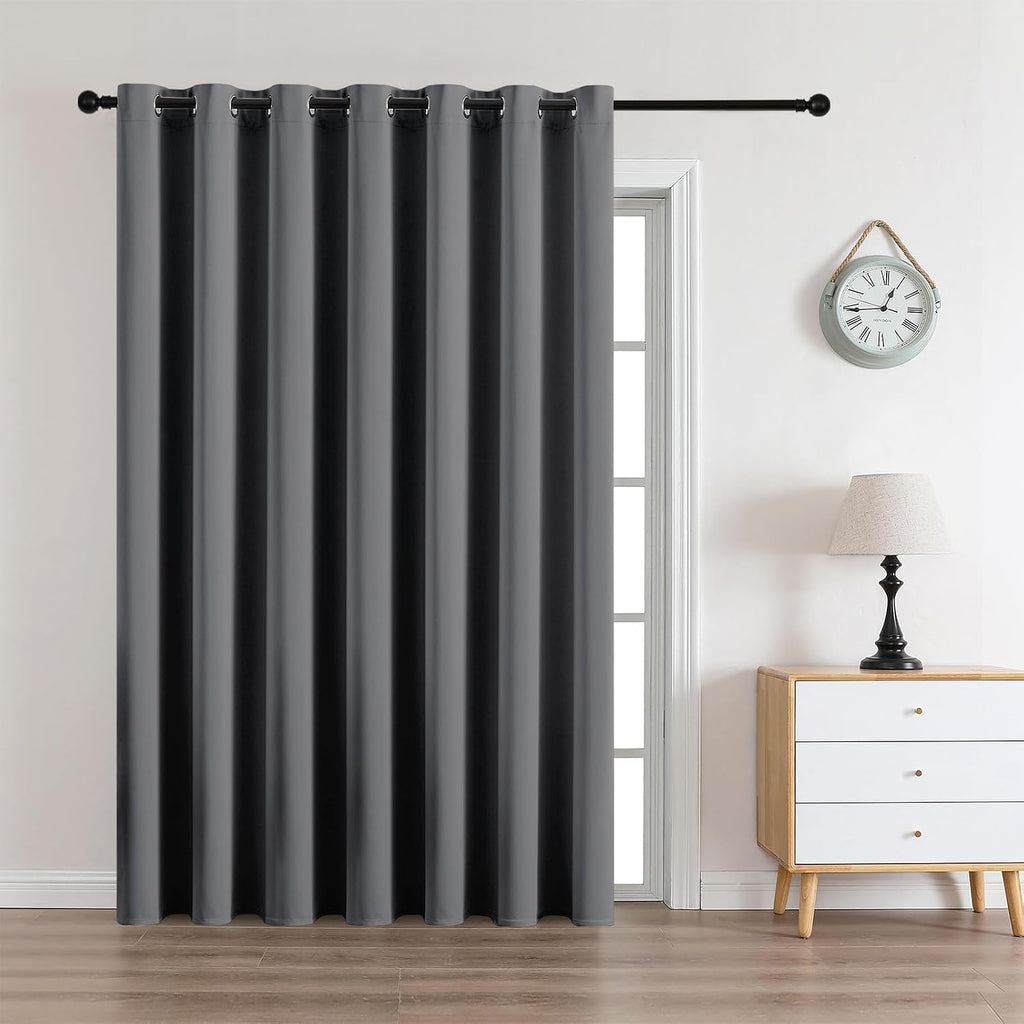 CUCRAF Custom Light Grey Blackout Curtains 1 Panel Set, Thermal Insulated Grommet Room Darkening Curtain for Living Room Bedroom, Light…