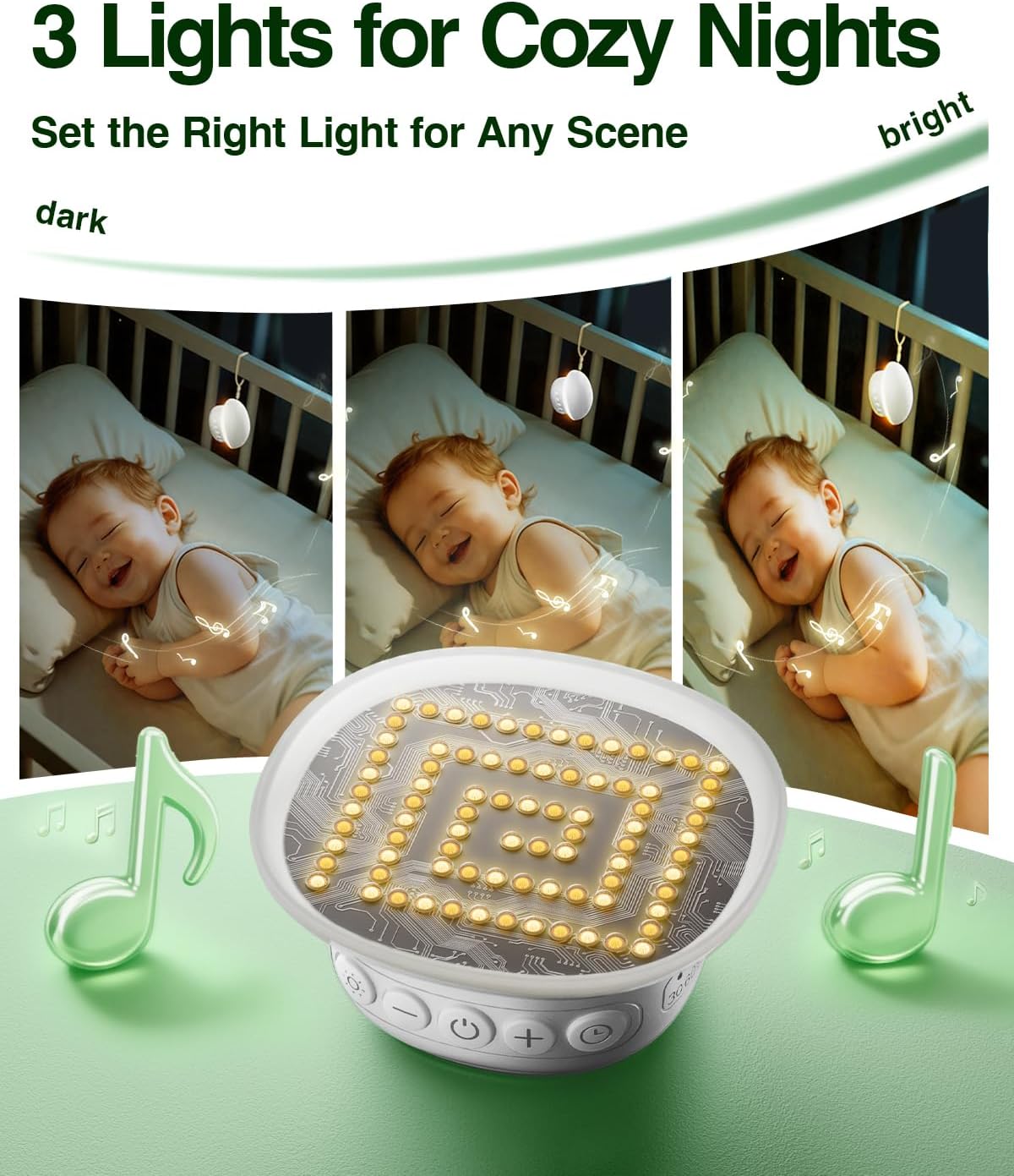 Portable White Noise Sound Machine for Baby Kids Adults, 20 Natural Soothing Sounds, 48H Battery Playback, 30 Volume Levels, 3 Timers…