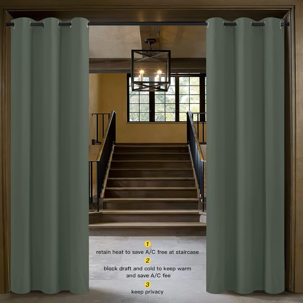 NICETOWN Dark Mallard Blackout Room Darkening Window Curtain Thermal Insulated Solid Grommet Blackout Curtain/Drape for Living Room…
