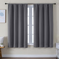 Simplebrand Ava Grey Blackout Curtains for Bedroom 63 Inch Length 2 Panels Set, Solid Thermal Insulated Privacy Living Room Window Treatmen…