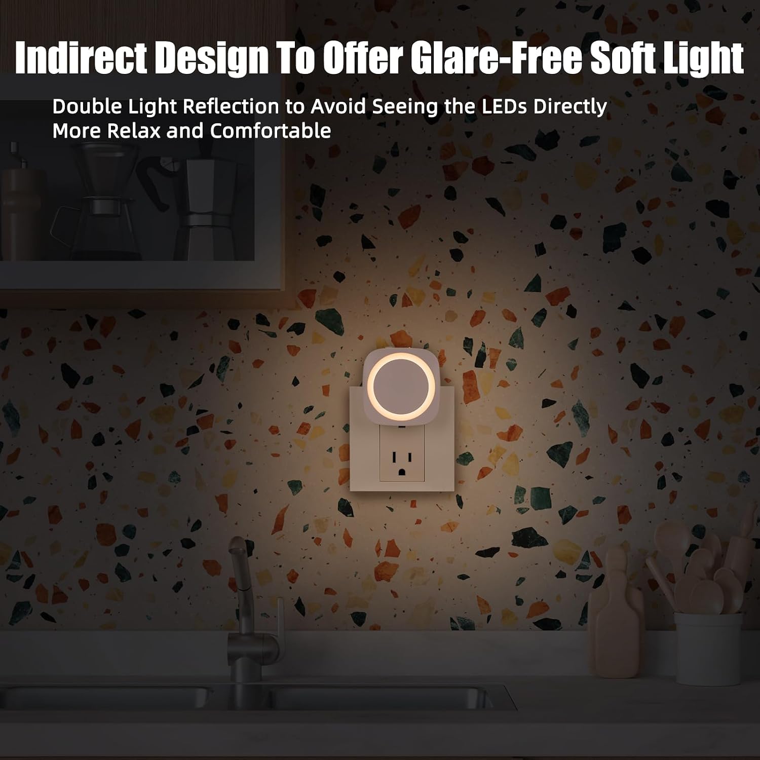 Warm Night Lights Plug into Wall, 4 Packs Dimmable Night Light with Dust to Dawn Sensor, Automatically Turn on and Off, Gentle Glow…