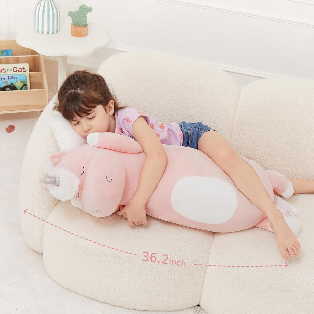 MorisMos Big Unicorn Body Pillow, 36.2'' Plush Unicorn Stuffed Animal, Super Soft Hugging Pillow for Girl Kid, Giant Stuffed Animal Plush…