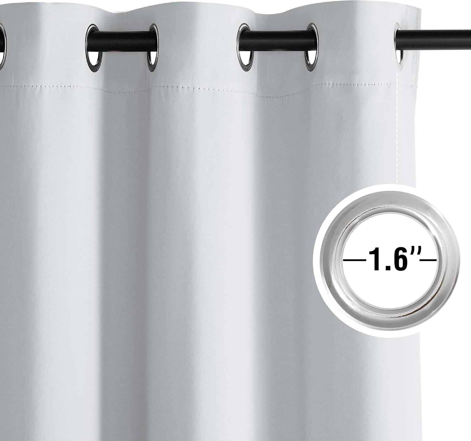 Nicetown Greyish White Ring Top Panels - Thermal Insulated Shades for Nursery, Kids Room, Yard, Closet, Garage - Breathable Fabric, Privacy…