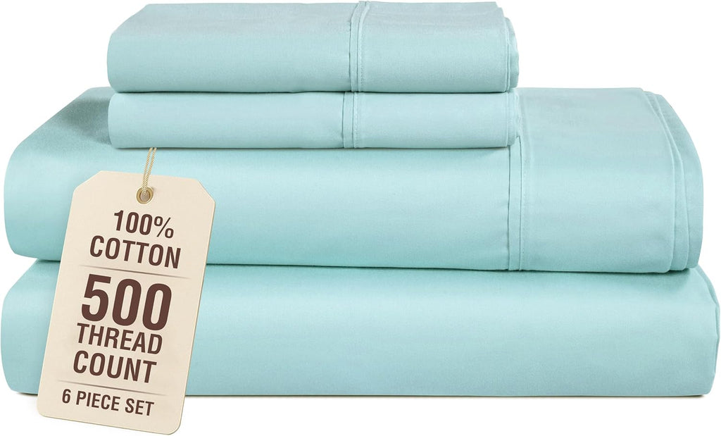 Casa Platino Twin Bed Sheets, 500 Thread Count Smooth Sateen Finish, 100% Cotton 4 Piece Soft Twin Bed Set, 15 Inch Deep Pocket Fitted…
