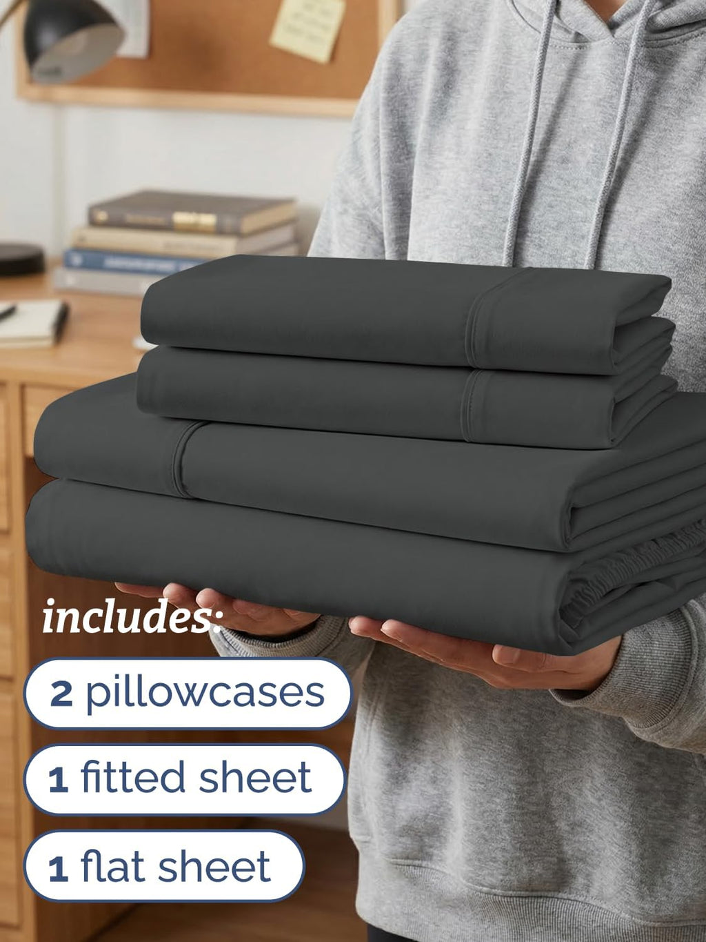 Twin XL 4 Piece Sheet Set - Comfy Breathable & Cooling - Hotel Luxury Bedding for Women, Men, Kids, Teens & Children - 1 Flat & 1 Fitted…