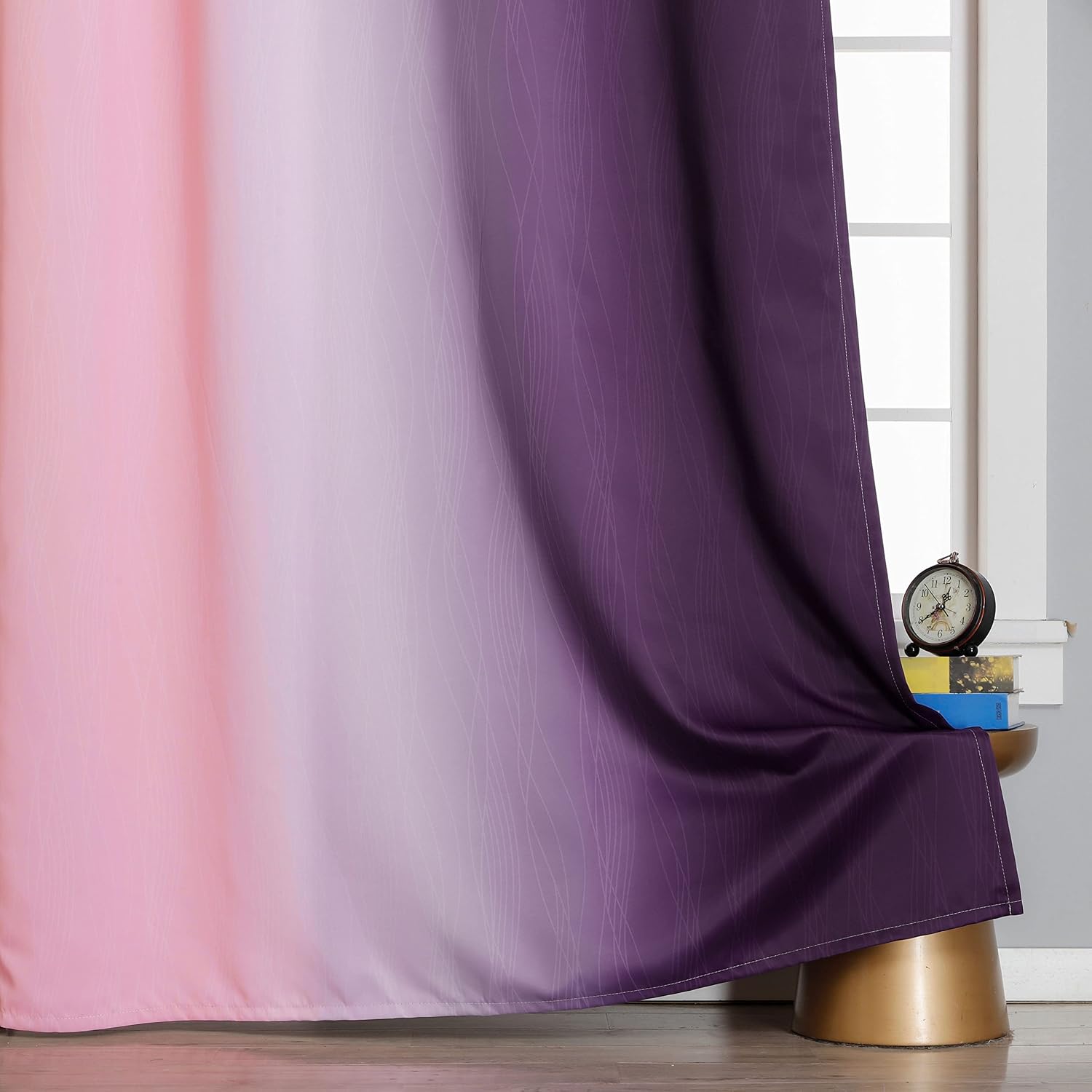 Estelartextiler Estelar Textiler Ombre Pink and Purple Blackout Curtains 72 Inch Length 2 Panels, Full Light Blocking Curtains for Bedroom,…