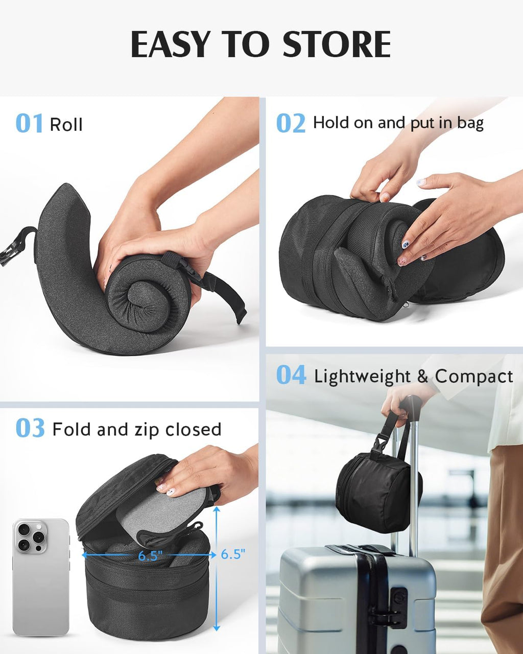 YFONG Travel Pillow for Long Flight Airplane, Head Strap Combo with 3D Contoured Sleep Eye Mask, Neck Pillow for Travel Essential, 360°…
