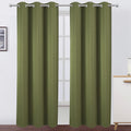 Lemomo Blackout Curtains 38 x 84 inch/Olive Green Curtains Set of 2 Panels/Thermal Insulated Room Darkening Bedroom Curtains 84 inch Green