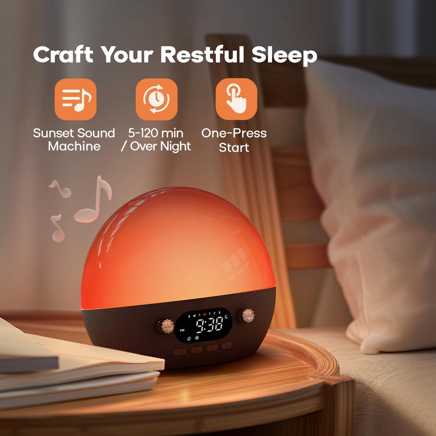 Dekala RestOnn Sunrise Alarm Clock Sunset Sound Machine 7-Day Programmable Loud Dual Alarm Clock, White Noise Natural Sounds for Sleeping…
