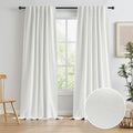 Keqiaosuocai Blackout Natural Curtains 108 Inch Length, Modern Curtains Back Tab, Pleated Panels for Living Room Track System (50x108, 2 Pc…