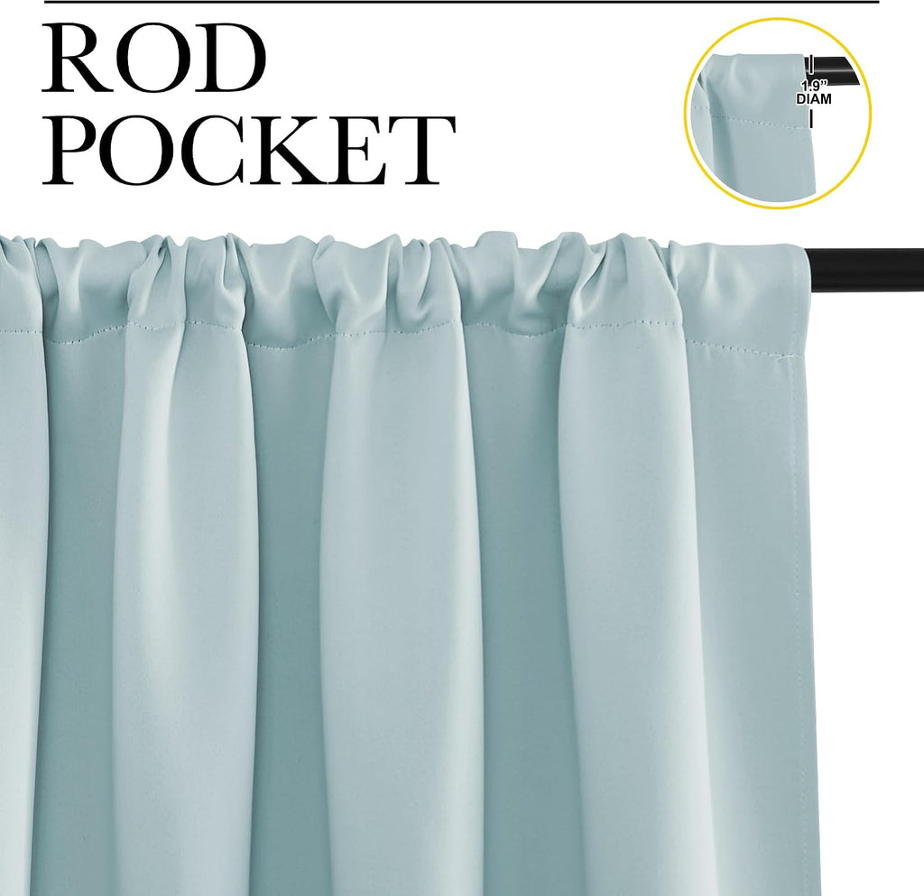 NICETOWN 2 Panels Blackout Curtains, Rod Pocket Thermal Insulated Curtains for Bedroom, Room Darkning Shading Blinds Modern Home…