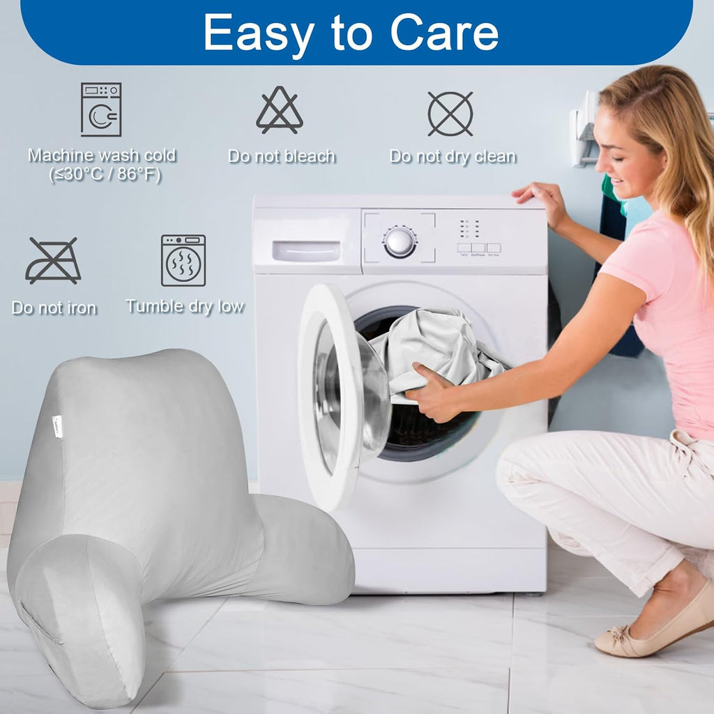 WelcometoZelimun Cooling Reading Pillow Cover with Large Back Opening, Soft Replacement Slipcover, Removable & Machine Washable