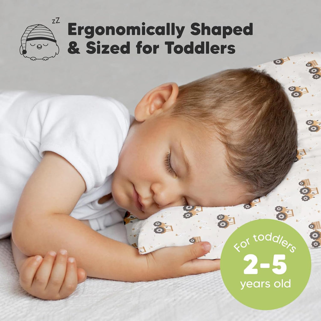 Toddler Pillow with Pillowcase - 13x18 My Little Dreamy Kids Travel Bed Pillows for Sleeping, Organic Cotton Small Pillowcase, Soft &…