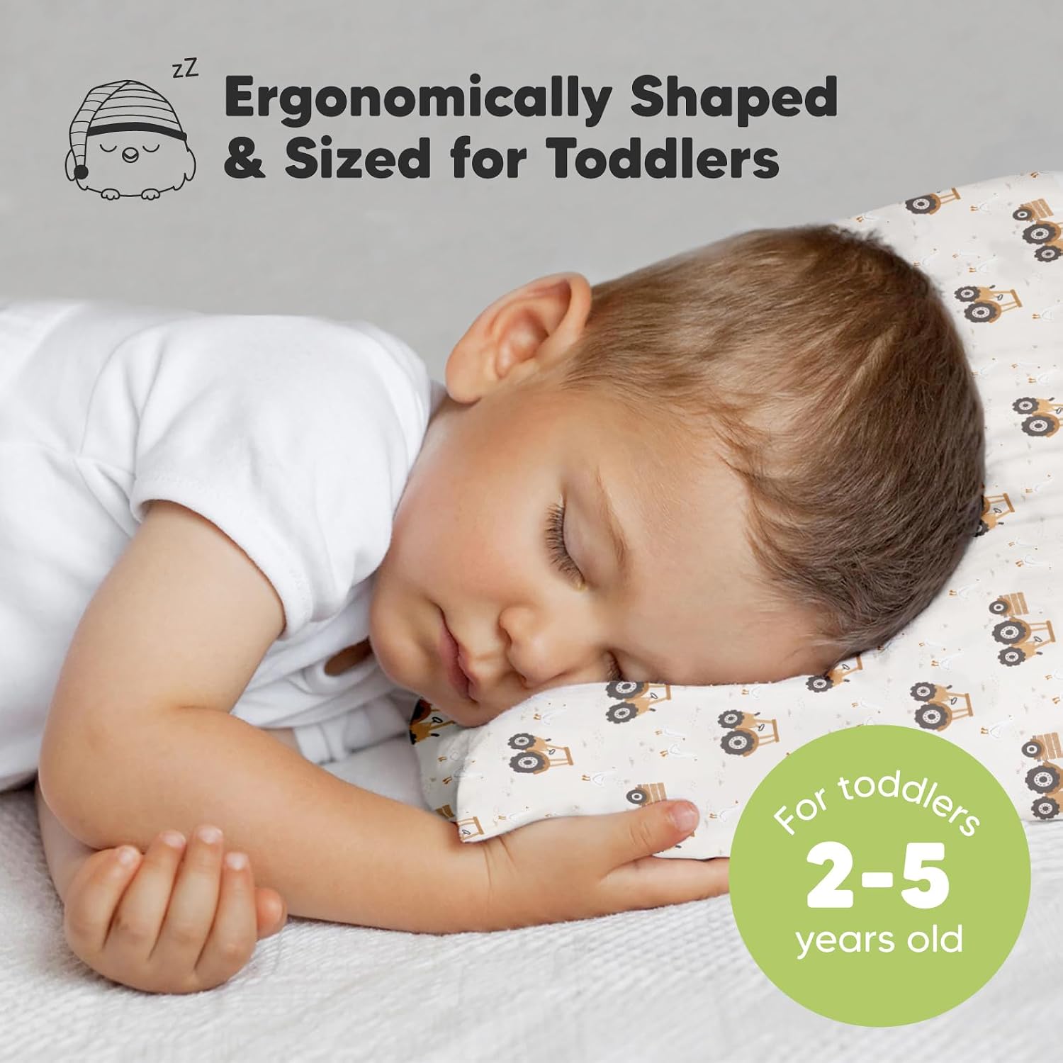 Toddler Pillow with Pillowcase - 13x18 My Little Dreamy Kids Travel Bed Pillows for Sleeping, Organic Cotton Small Pillowcase, Soft &…