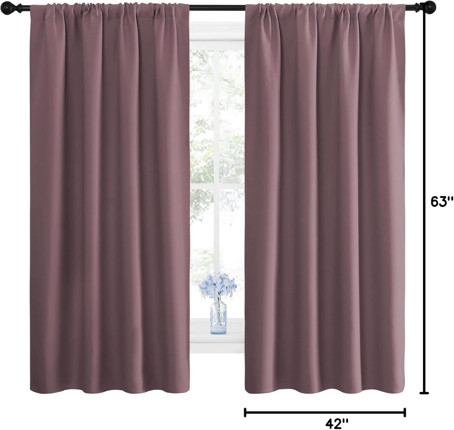 Nicetown Blackout Curtains for Living Room, Darkening Window Curtain Panels, easy maintenance Solid Thermal Insulated Draperies/Drapes…