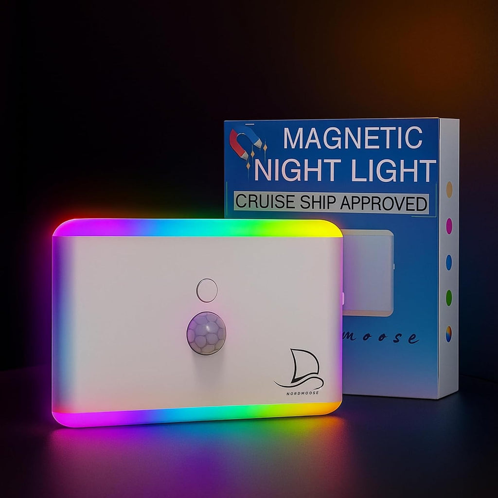 Nordmoose Motion Sensor Magnetic Night Light for Cruise Ship Cabin with Mood-Based Color Selection - Dimmable Brightness, Rechargeable…