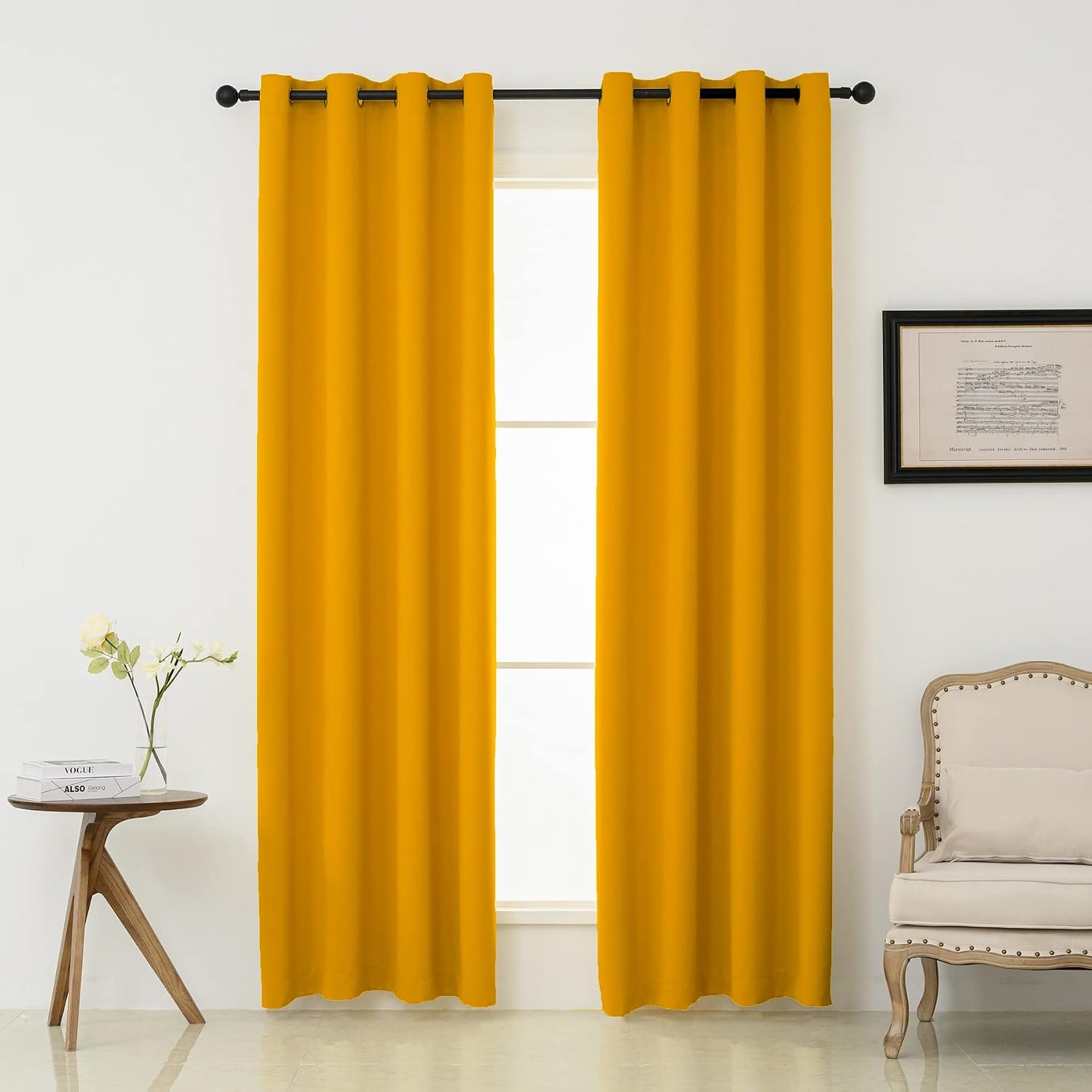 Pickluc Grommet Blackout Curtains 108 Inches Long 2 Panels, Light Blocking Window Drapes for Living Room, Thermal Insulated, Noise Reductio…