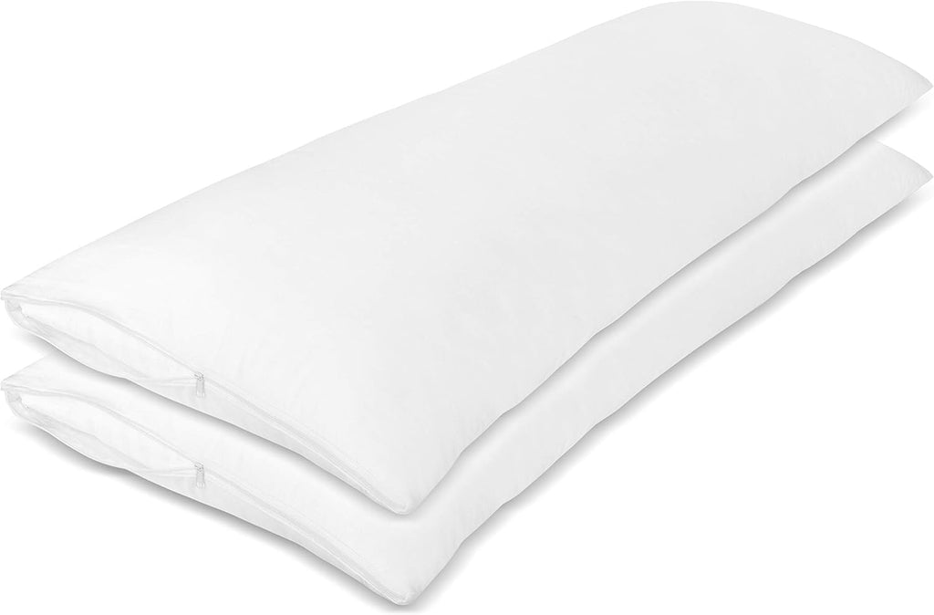 Micropuff Body Size (20 X 55) Pillow Protectors with Zipper - 2 Pack - Soft and Breathable Hypoallergenic Pillow Cover. Pillowcase…