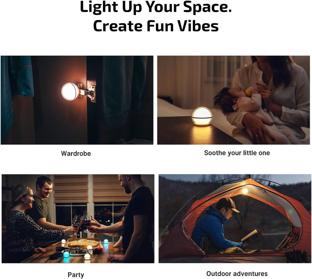 OLIGHT Sphere Smart Night Light, 75 lumens Stepless Dimming Table Lamp with Remotely APP Control, Magnetic Rechargeable RGB Ambient…