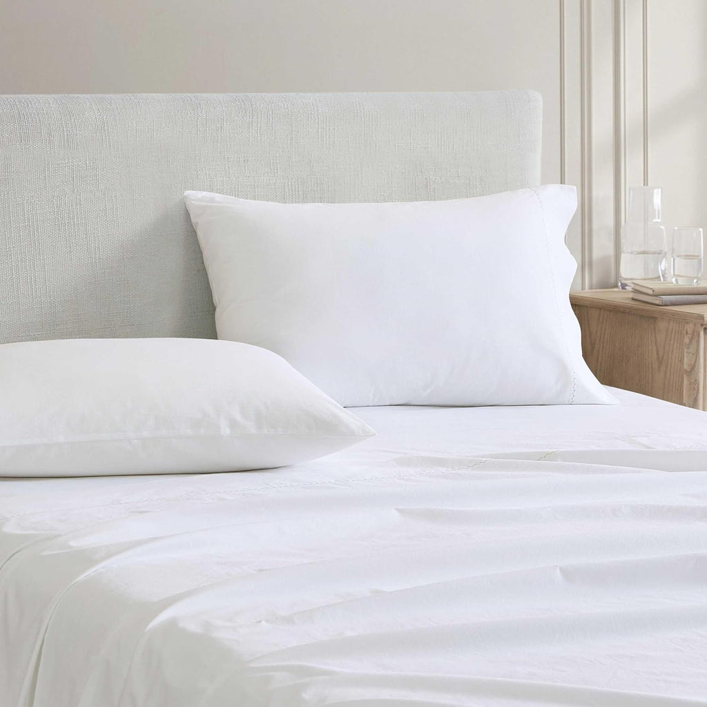 MarthaStewart Martha Stewart - Full Size Sheets Set, Crisp & Tailored Cooling Sheets with a Smooth Cotton Percale Lightweight Feel - Bed Sh…