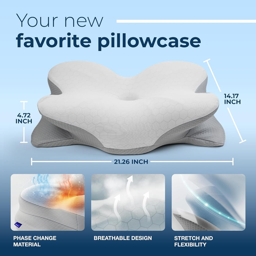Derila | MemoryFoamPillow Derila Ergo Thermal Pillow Cover for Cervical Neck Pillow – Cooling Pillowcase for Memory Foam Pillow