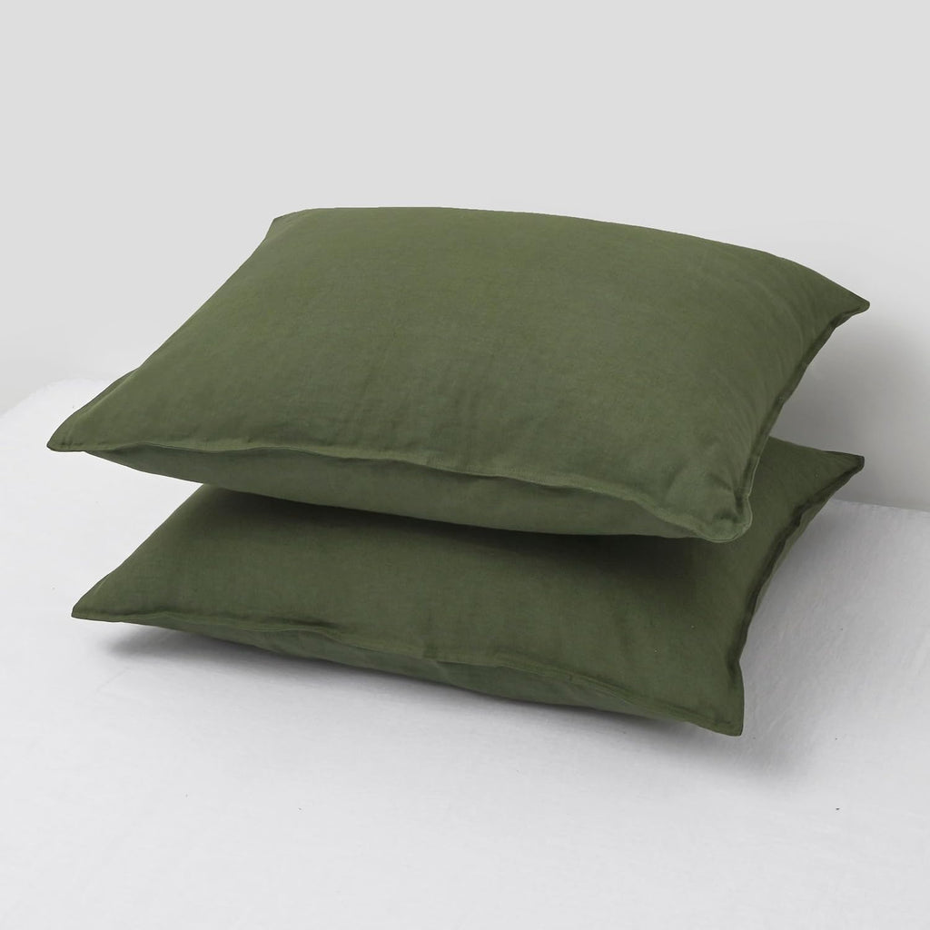 Chuffed Linen Pillowcases 2 Pack 100% Linen Standard Pillow Cases, Breathable and Cooling Washed Pillowshams with Zipper Closure, 20x26 Inc…