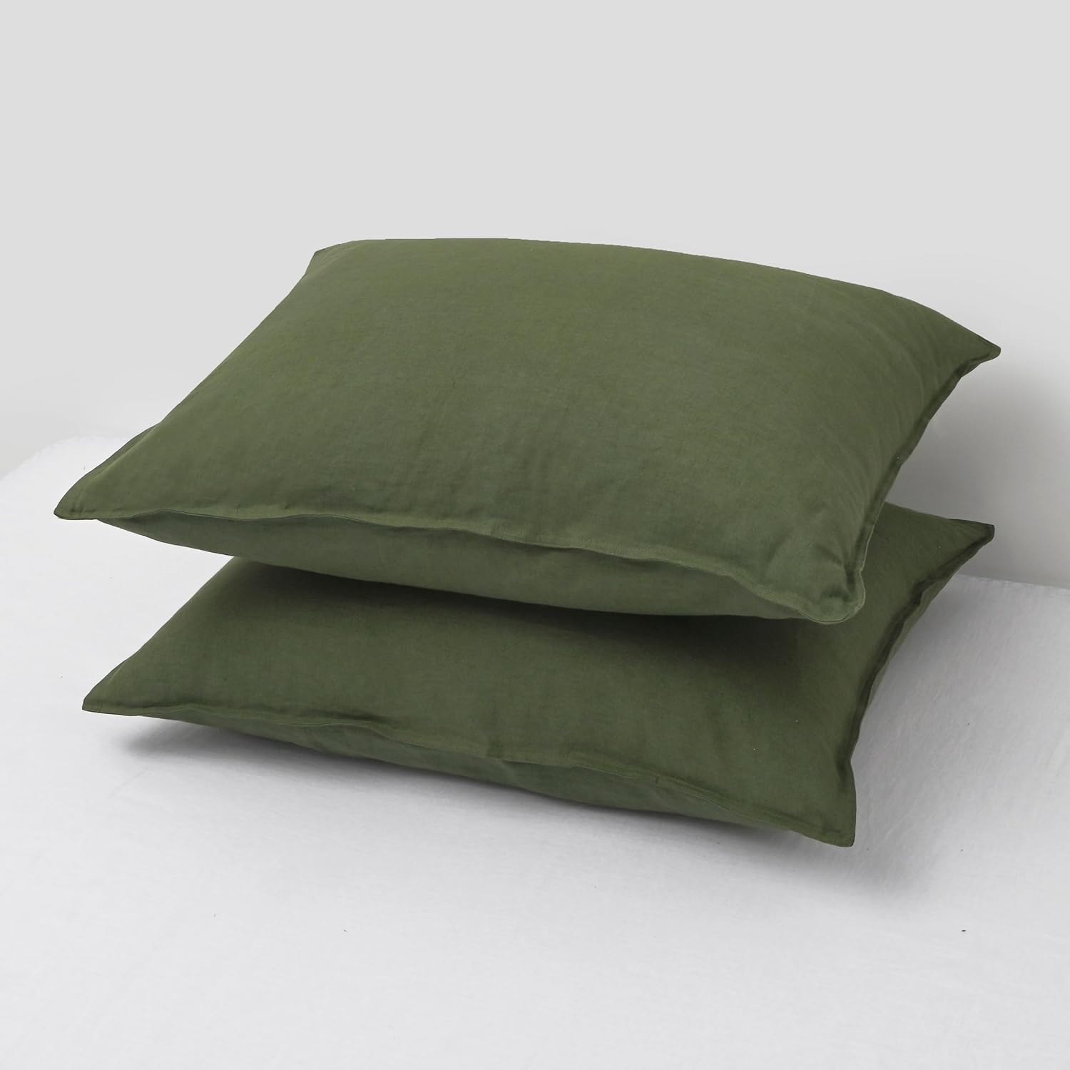 Chuffed Linen Pillowcases 2 Pack 100% Linen Standard Pillow Cases, Breathable and Cooling Washed Pillowshams with Zipper Closure, 20x26 Inc…