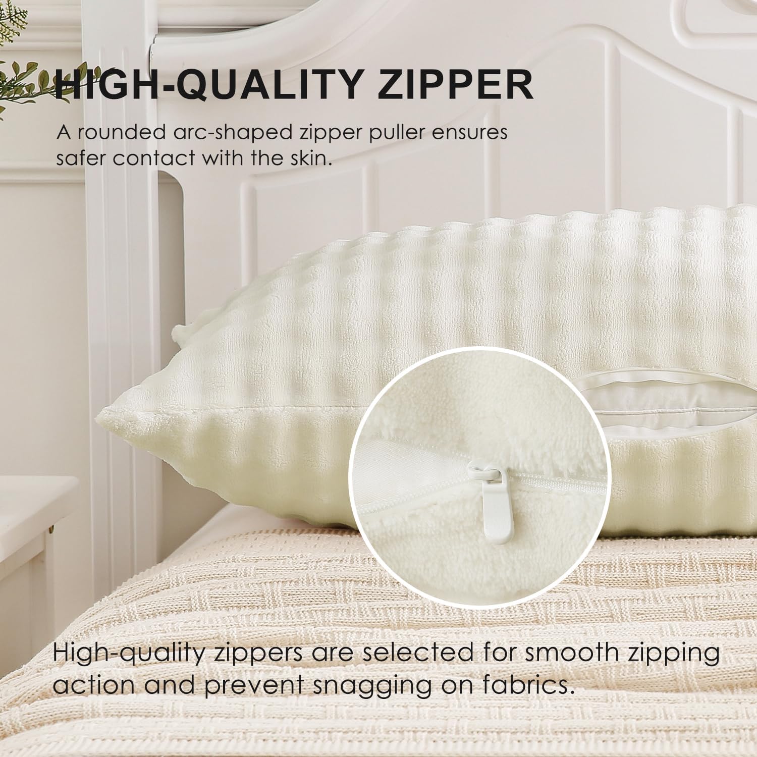 Sochow Decorative Body Pillow Cover 20x54 Inches, Super Soft and Cozy Bubble Textured Fleece Long Body Pillowcase with Zipper Closure,1 Pac…