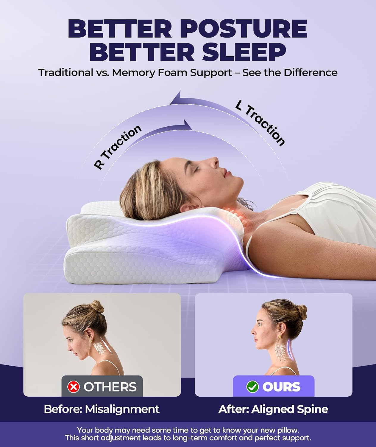 Emircey Clinical-Level Relief Cervical Neck Pillow for Sleeping, Orthopedic Contour Memory Foam Pillow for Side Sleepers, Cooling Reading Pi…