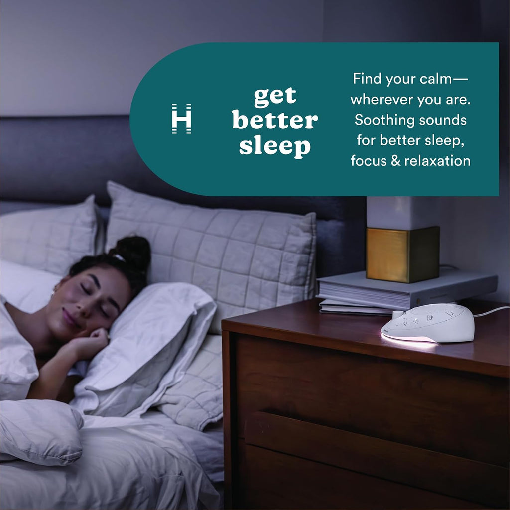 Homedics Sleep Better Portable Sound Machine, Night Light,12 Soothing Sounds Including White Noise, Rain, and Thunderstorm…