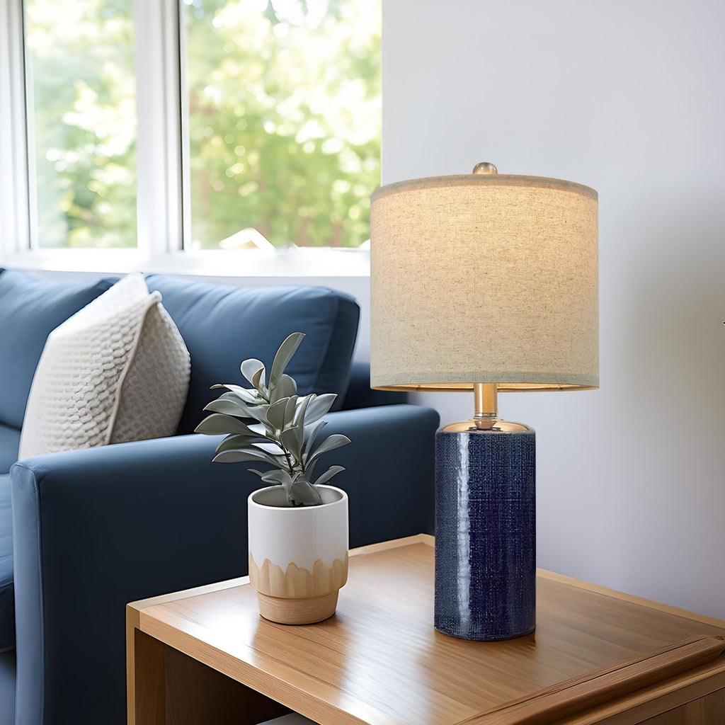 G-SAFAVA 20.25" Small Table Lamps Set of 2 Modern Ceramic Lamps for Living Room Farmhouse Bedside Lamps Boho for Night Stands Bedroom…